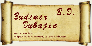 Budimir Dubajić vizit kartica